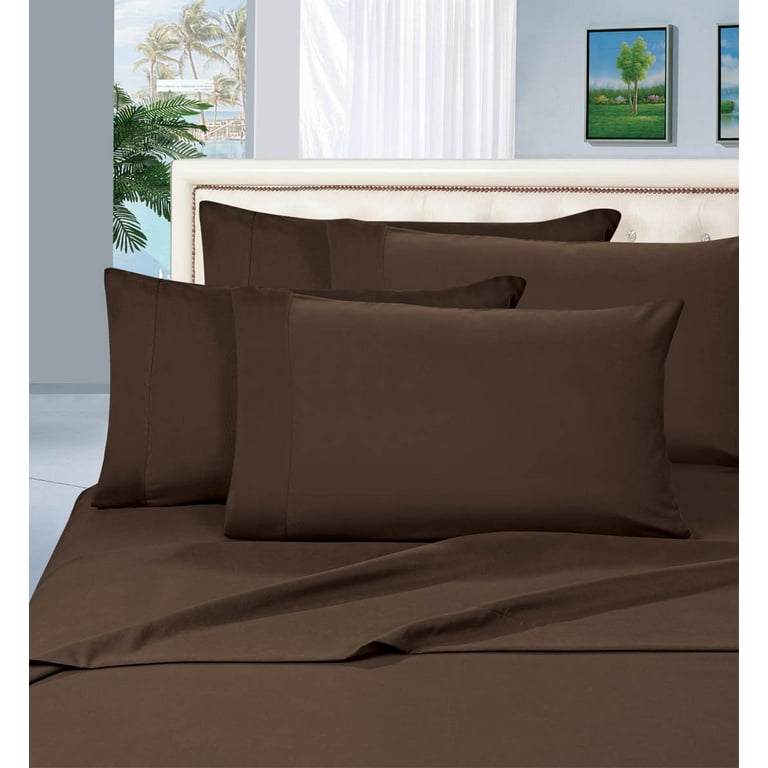 6 pc Sheet set Deep Pocket Up to 16 Queen Chocolate Brown