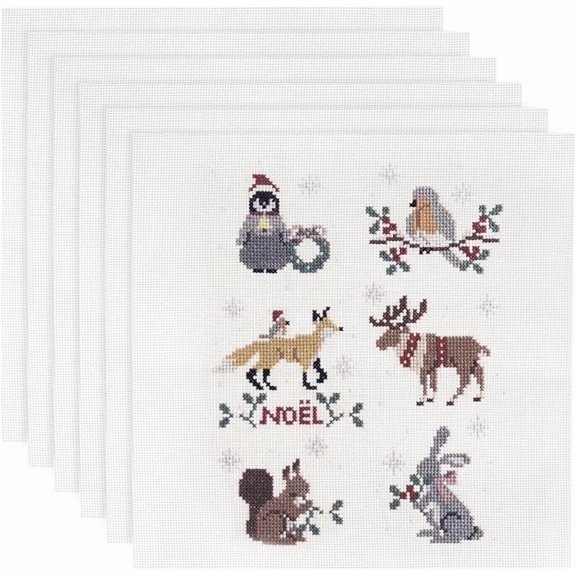 6 pc Square Plastic stitch Cloth Aida Cloth White 300x299x1mm