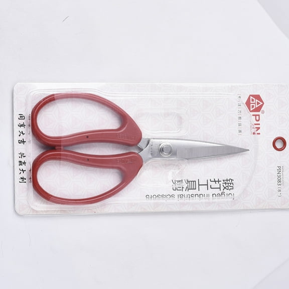 6 pc Stainless Steel Scissors Sewing Scissors Forging Tool Shears Scissor with Plastic Handle Red 190x95x12mm