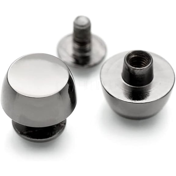 6 pcs 11mm Round Screw Back Studs Cone Spike Rivets Handbag Purse Feet Leathercraft Decorations VT106 (Gunmetal)