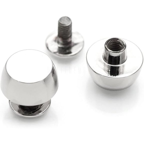 6 pcs 11mm Round Screw Back Studs Cone Spike Rivets Handbag Purse Feet Leathercraft Decorations VT106 (Silver)