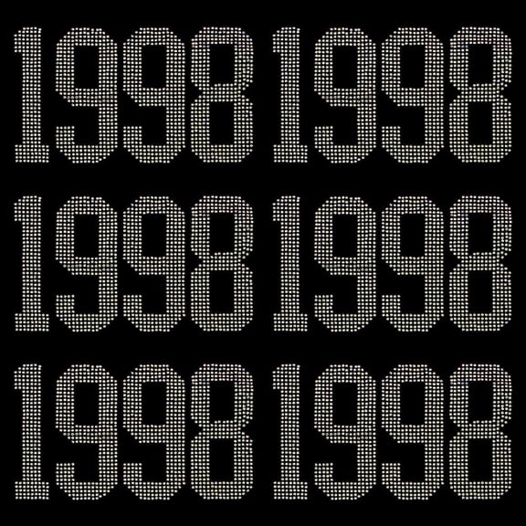 6 pcs 1998 Hotfix Numbers Rhinestones Stickers 5x7.8inch Bling Stickers Numbers Iron on Heat Transfer Rhinestones Stickers for Clothes Bags Hats Pants