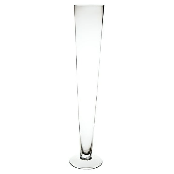 6 pcs 24" Clear Glass Trumpet Pilsner Vase Wedding Centerpiece Diameter 4"