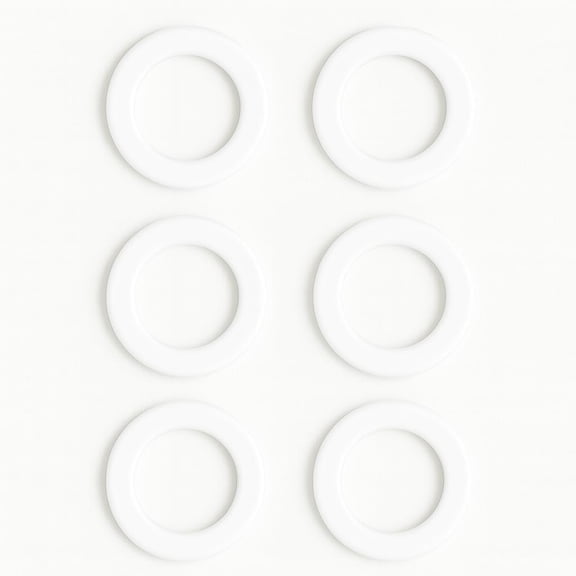 6 pcs 3/4" Silicone Flat Washers  White Sealing Gaskets & Wave Lock O-Rings for Bellows, Hose Fittings, Leak-Proof Plumbing