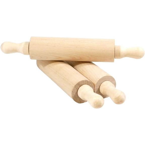 6 pcs 7 Inch Vintage Wooden Rolling Pin, Perfect for Kitchen Decoration, Tiered Tray Decor and Arts Crafts