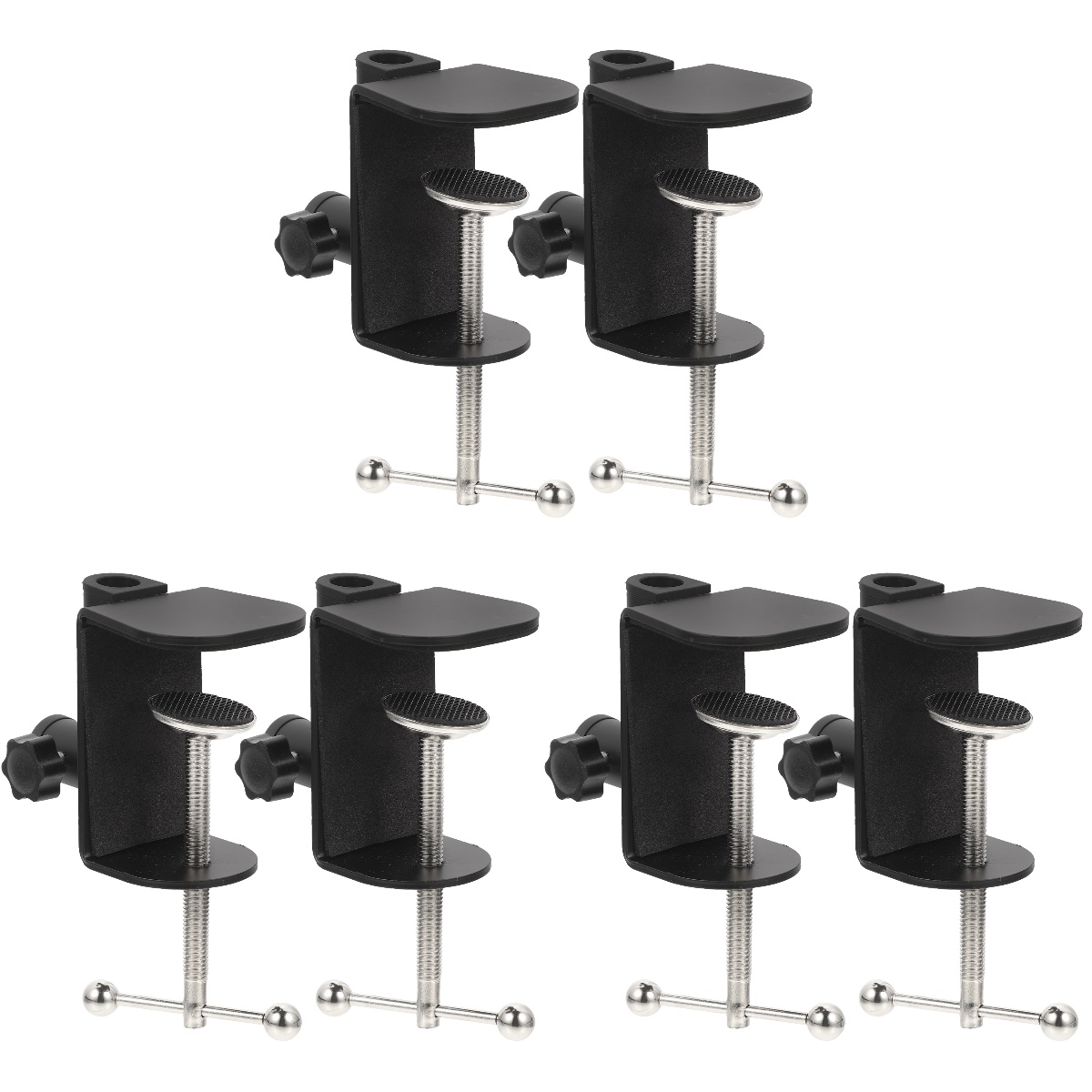 Qiysamall 6 pcs Adjustable Screw Table Mount C Clamp Metal Desk Clamp
