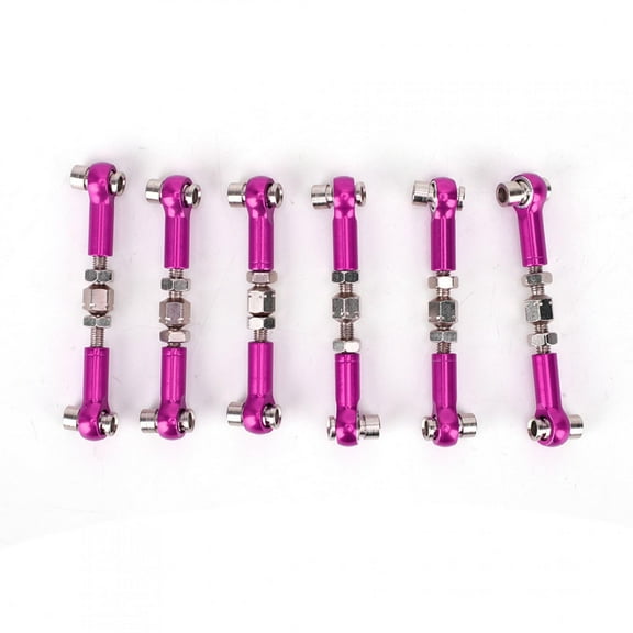 6 pcs Adjustable Servo Links Tie Rod Set for RC Car 1/10 Tourning Car 47mm Accessories Made Of Aluminum Alloy Excellent Precision Strong And Serviceable (Purple)
