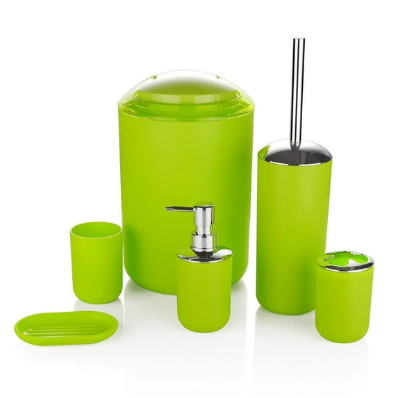 6 pcs Bathroom Accessories Set, Bathroom Decor Sets Includes Soap Dispenser, Toothbrush Holder, Toothbrush Cup, Soap Dish, A Complete Bathroom Accessories Green Set