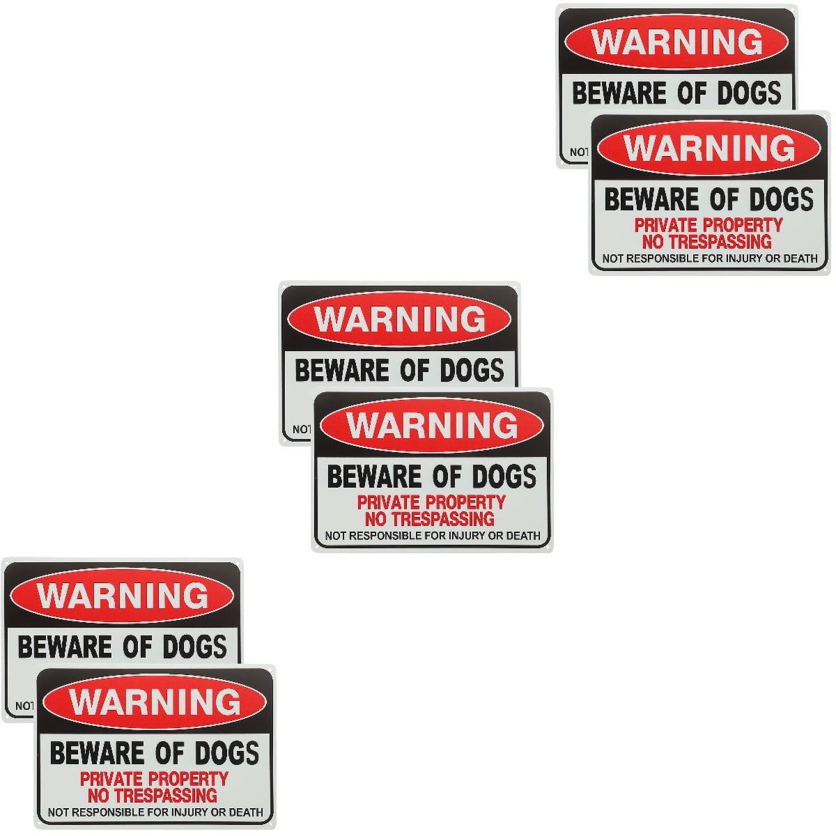6 pcs  Beware of Dog Sign Rustic Iron Sheet Painting Outdoor Yard Dog Caution Board