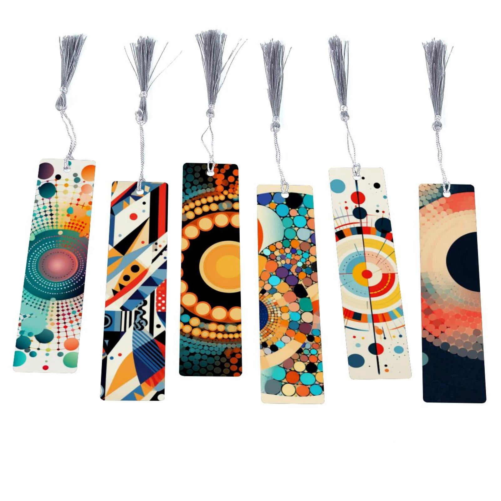 6 pcs Bookmarks for Book Lovers, 几何立方42 Book Marks with Tassel for ...
