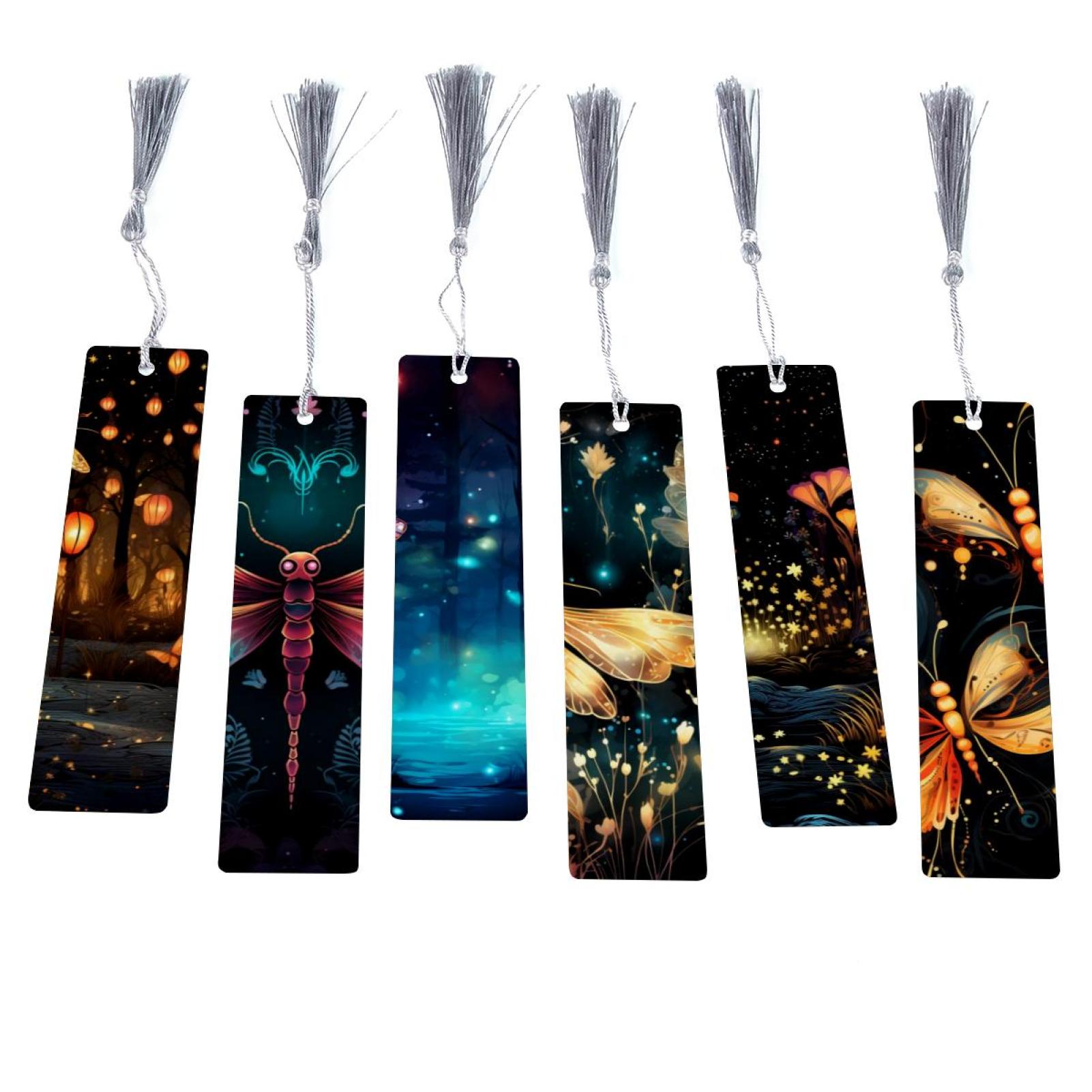 6 pcs Bookmarks for Book Lovers, Firefly Book Marks with Tassel for ...