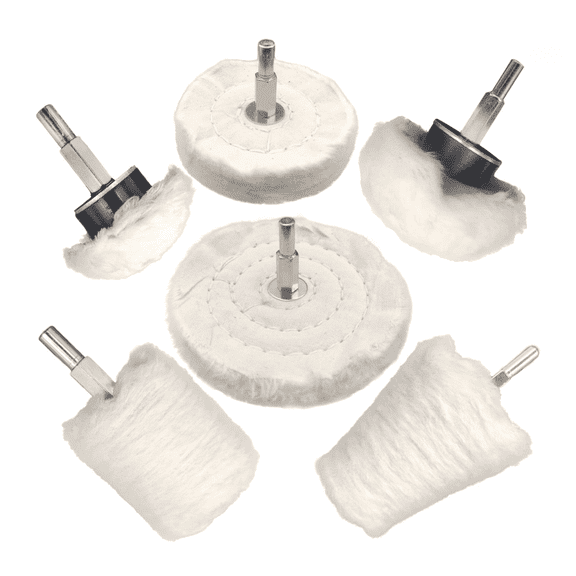 6 pcs Buffing Wheel for Drill, Buffing Pad Polishing Wheel Kits, Wheel Shaped Polishing Tool for Metal Aluminum, Stainless Steel