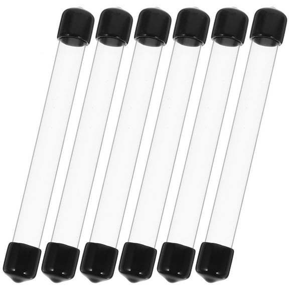 RENACLIPY Transparent PVC Round Storage Tubes Lids for Agarwood and Small Items, 6 Pieces Set