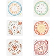 thumbnail image 1 of 6 pcs Clock Painting Stencil 5.9x5.9inch Reusable Roses Clock Peony Clock Pattern Drawing Template DIY Art Gear Wall Clock Decoration Stencil for Painting on Wood Wall Fabric Furniture, 1 of 9