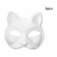 thumbnail image 1 of 6-pcs DIY Unpainted Masquerade Mask Kit - Blank White Kabuki Cosplay Mask for Halloween/Christmas, Paintable Paper Craft for Adults & Party Favors, 1 of 6