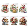 thumbnail image 1 of 6 pcs Diamond Art Painted Greeting Card, Christmas Cow Mouse 5D DIY Special Shape Diamond Card Creative Gift, Christmas Thanksgiving Greeting Card Congratulation, 1 of 8