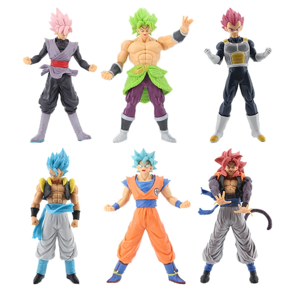6 pcs Dragon Ball Z Figures Set Super Saiyan Goku Son Blue Gokou