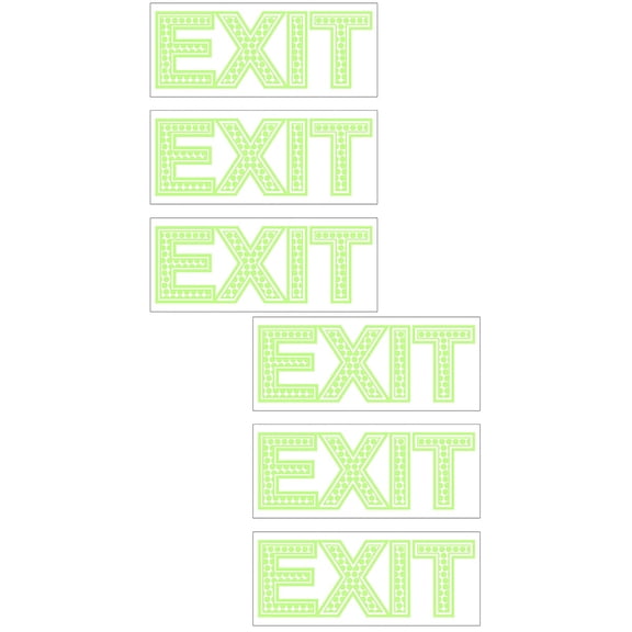 6 pcs EXIT Signs Glow In The Dark EXIT Decals EXIT Photoluminescent Sign Stickers