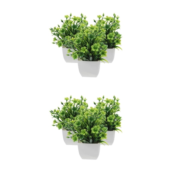 6-Pack Realistic Artificial Green Plants in Pots, Small Faux Plants for Office, Desk, Shelf, Living Room, Farmhouse Home Decor