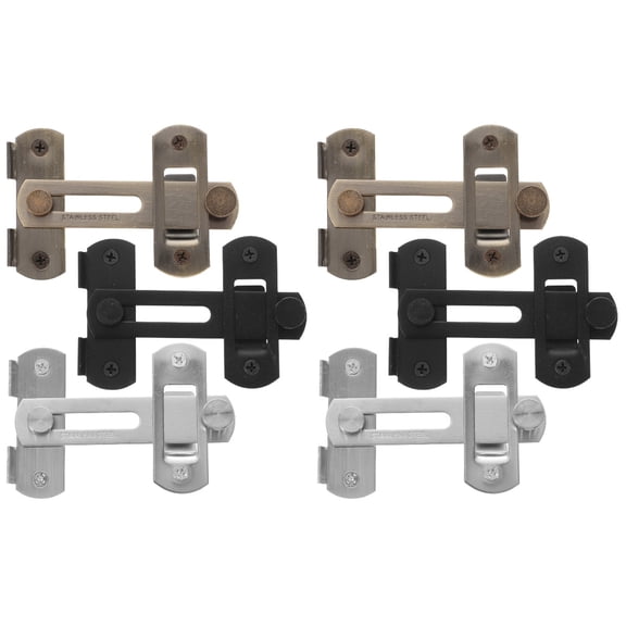 CIMAXIC Adjustable 90 Degree Door Latch Stainless Steel Home Use Assorted Color 6Pcs