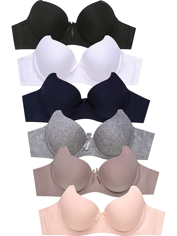 6 pcs Lace Regular Padded Plain Everyday Basic Bra A/B/C