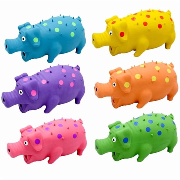 6 pcs Latex Pig Dog Toys That Oinks Dog Squeaky Toy for Small Medium Large Dogs