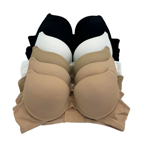6 pcs Max Lift Power Wired Add 2 Cup Sizes T-Shirt Double Push Up Bra 32A