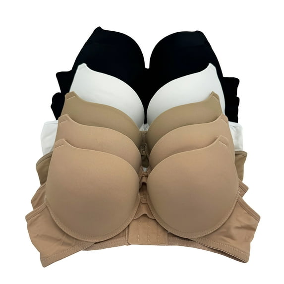6 pcs Max Lift Power Wired Add 2 Cup Sizes T-Shirt Double Push Up Bra 32A