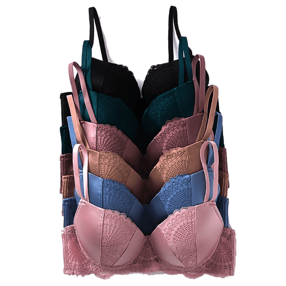 6 pieces Lace Everyday Use Pushup Underwired Gentle Push Up Bra