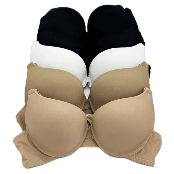 6 pcs Max Lift Power Wired Add 2 Cup Sizes T-Shirt Double Push Up Bra B/C