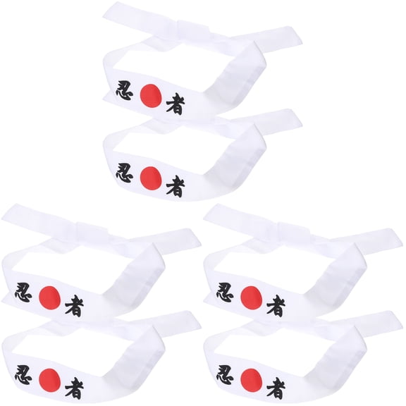 6 pcs  Ninja Print Hairband Japanese Headband Ninja Hachimaki Headbands for Women and Men
