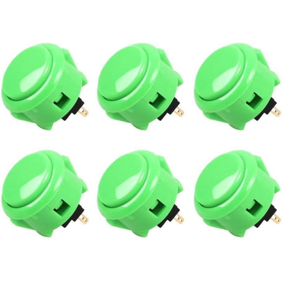 6 pcs OBSF-30 Onal Push Button 30mm - for Arcade Jamma Video ame & Joystick ames Console (reen) S@NWA