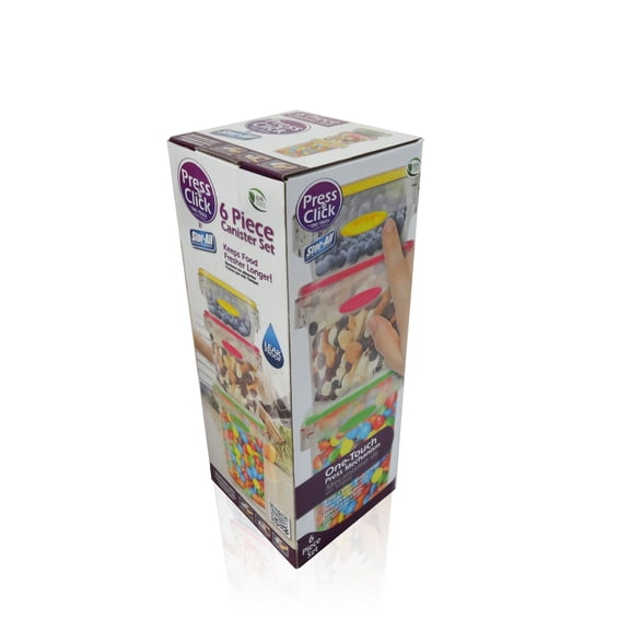 6 pcs Press N' Click Canister Set
