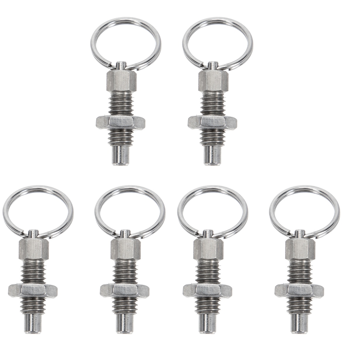 6 pcs Pulls Ring Indexing Plunger Stainless Steel Retractable Spring