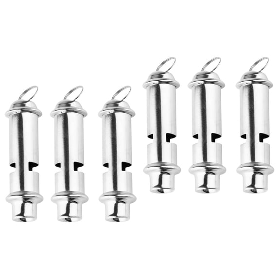6 pcs Safety Survival Whistle Portable Stainless Steel Whistle Outdoor Accessory