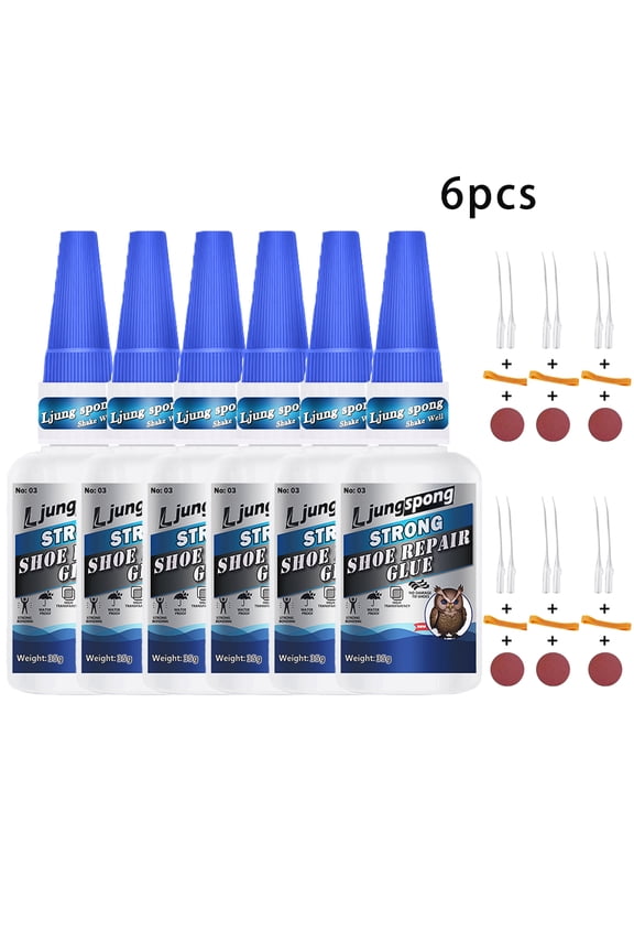 6 pcs Shoe Glue Special Shoe Glue Repairer Shoe Glue Athletic Shoe Waterproof Strong Shoe Repair Glue Home Outdoor Repair Tool Fast-Setting