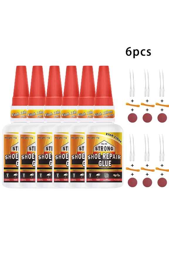 6 pcs Shoe Glue Special Shoe Glue Repairer Shoe Glue Athletic Shoe Waterproof Strong Shoe Repair Glue Home Outdoor Repair Tool Fast-Setting