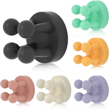 6 pcs Silicone Toothbrush Holder Multi-Function Hook Waterproof self Adhesive Single Toothbrush Hook Plug Razors Holder for Wall f