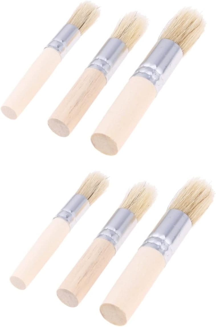 6 pcs Sizes Clear Wood Crafts Decor Acrylic Natural Brush