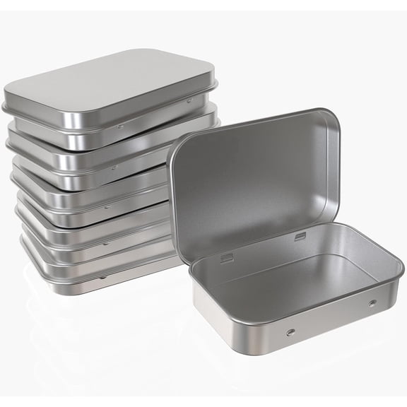 6 pcs Small Metal Box With Lid-Cookie Tins Metal Tins With Lids Lens Wipes Storage Container Mini Portable Box,Empty Hinged Tin,For Organize Mint Candy Jar,Sewing Tools