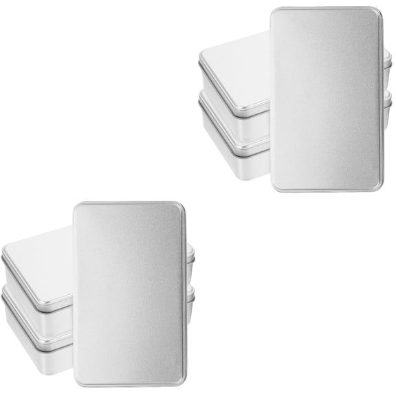 CIMAXIC Silver Tin Box with Lid for Storage Use - Sturdy and , Keeps Items Clean and Safe
