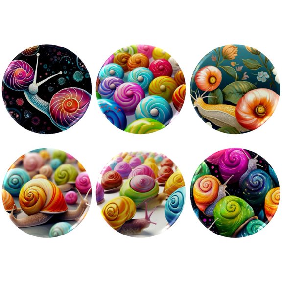 6 pcs Snail Buttons Pins Retro Punk Button Pin Slogans Sayings Pinback Buttons for Backpacks Bags Hats Jeans