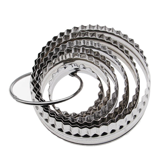 Worgeous 6-Piece Large Round Cookie Cutter Set, 4-Inch Stainless Steel for Baking, Cooking, and Family Fun Activities