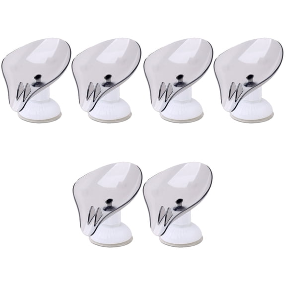 6-Pack Leaf-Shaped Cup Soap Holders with Drainage for Bathroom, Soap Storage Containers