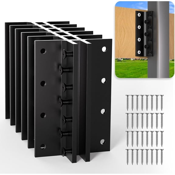 6 pcs T-Post Mounting Bracket, T Post Target Hanger Bracket Target Mount Fence Hanger for Mailbox, Wood Lumber, Signs, Birdhouse