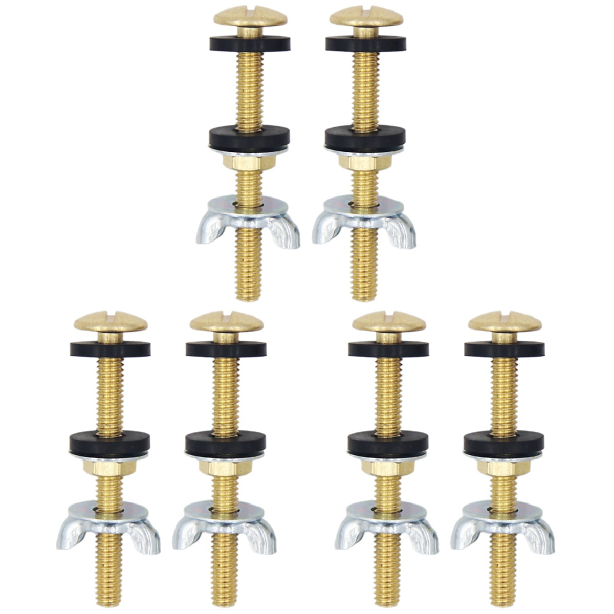 6 pcs Toilet Bolts Heavy Duty Toilet Tank Bolts Brass Replacement