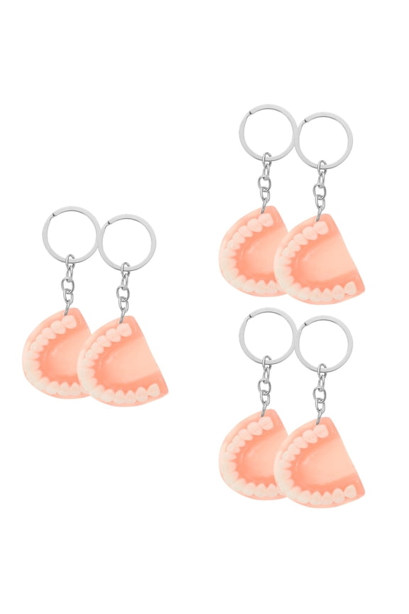 6 pcs  Tooth Keychain Horror Key Rings Gifts Halloween Key Chains Halloween Gifts