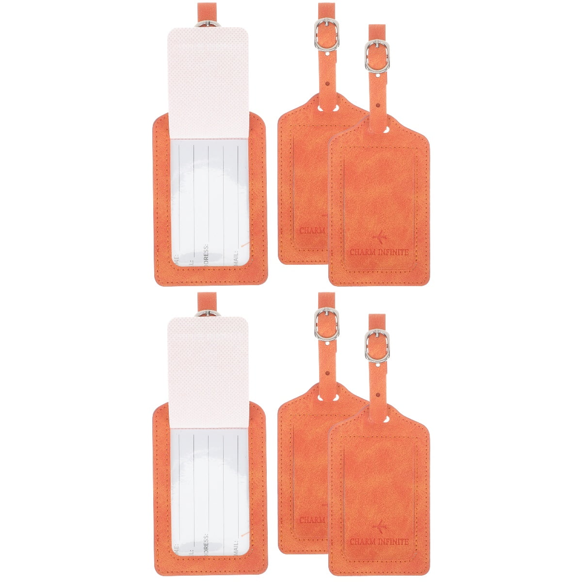 6 pcs Travel Luggage Tags Suitcase Bag Leather Tags Baggage Tags