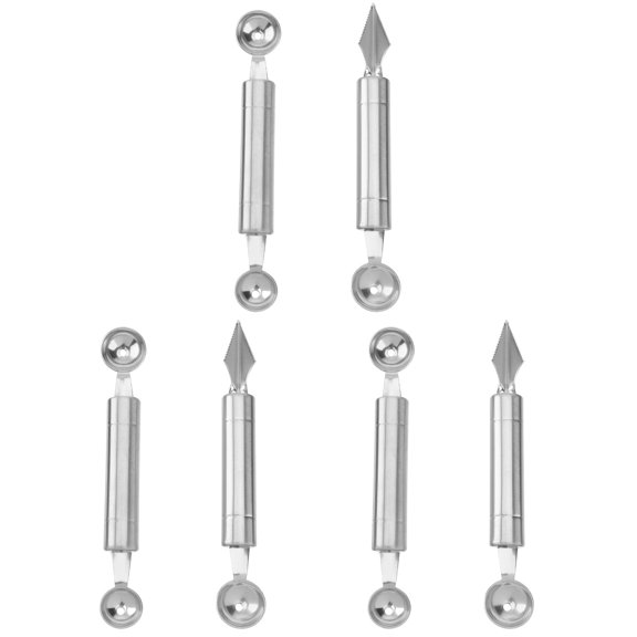 FELTECHELECTR Stainless Steel Melon Baller Scoop for Fruit Easy Grip Handle 6Pcs