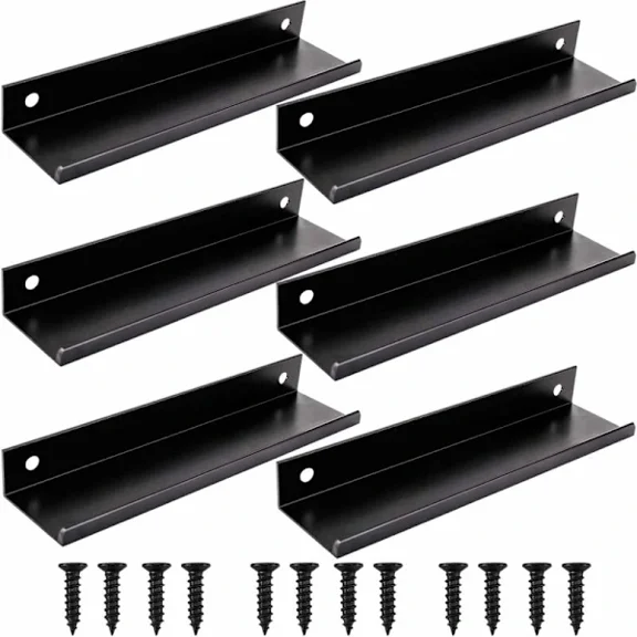 6 pcs black kitchen handles for cabinets and drawers (150 mm, black) cspa